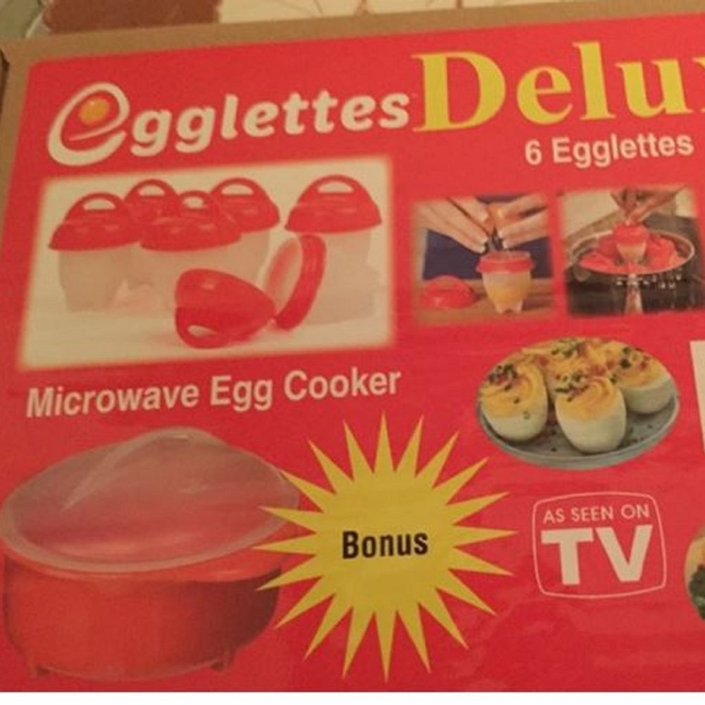 Egglettes Deluxe 6 Egglettes (Bonus: Microwave Egg Cooker) New